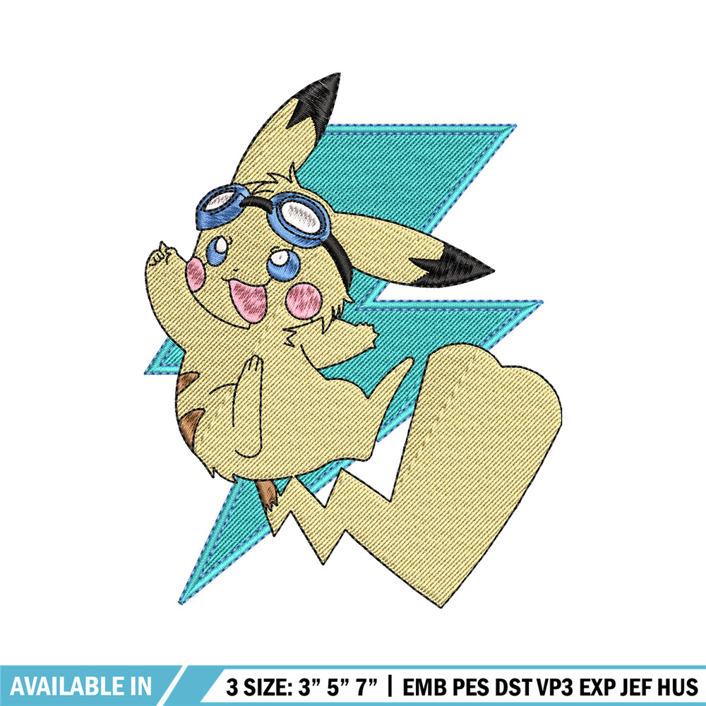 Pikachu anime embroidery design, Pokemon embroidery, embroidery file, anime design, anime shirt, Digital download.jpg