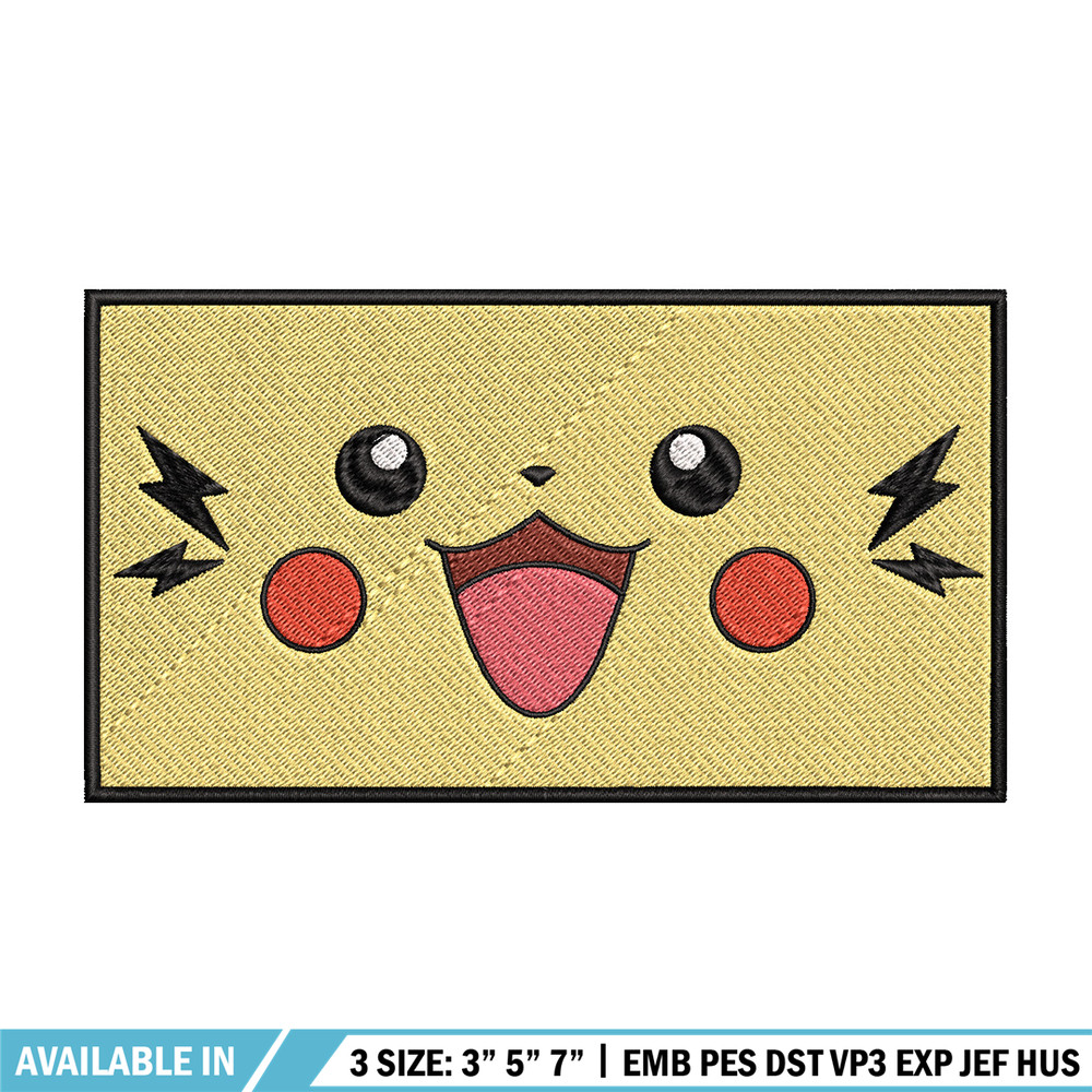 Pikachu frame embroidery design, Pokemon embroidery, Anime design, Embroidery file, Digital download, Embroidery shirt.jpg