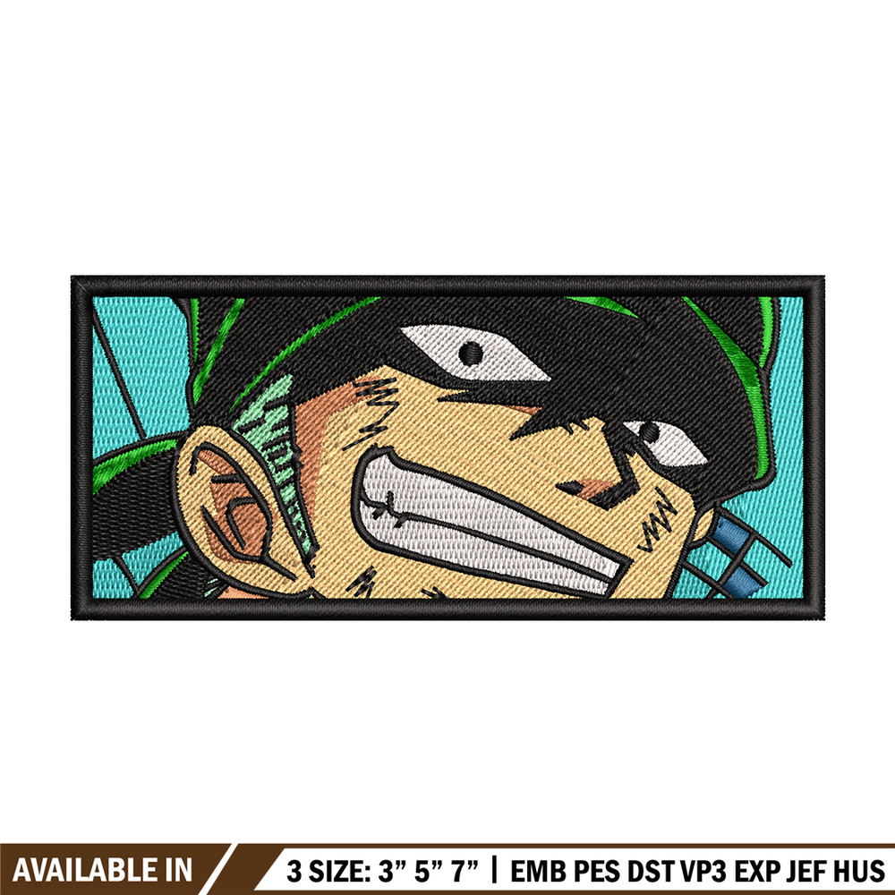 Roronoa Zoro smile embroidery design, One Piece embroidery, embroidery file, anime design, anime shirt, Digital download.jpg