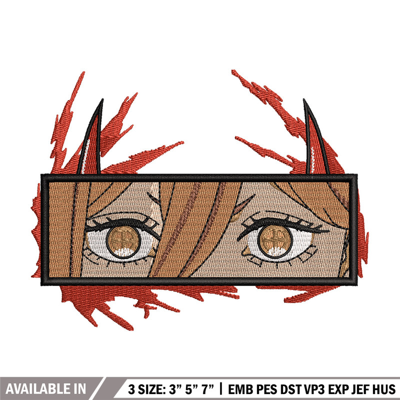 Power eyes embroidery design, Chainsaw man embroidery, Embroidery shirt, Embroidery file, Anime design, Digital download.jpg