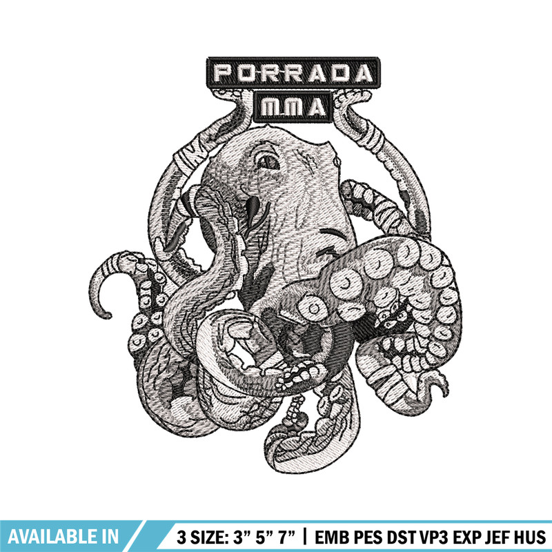 Porrada MMA logo embroidery design, Porrada MMA embroidery, logo design, logo shirt, Embroidery shirt, Instant download.jpg