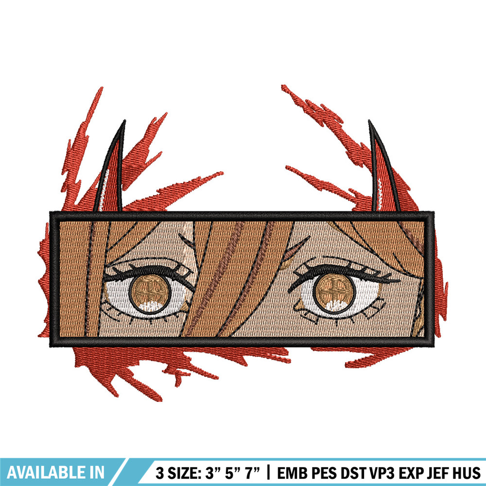 Power eyes embroidery design, Chainsaw man embroidery, Embroidery shirt, Embroidery file, Anime design, Digital download.jpg