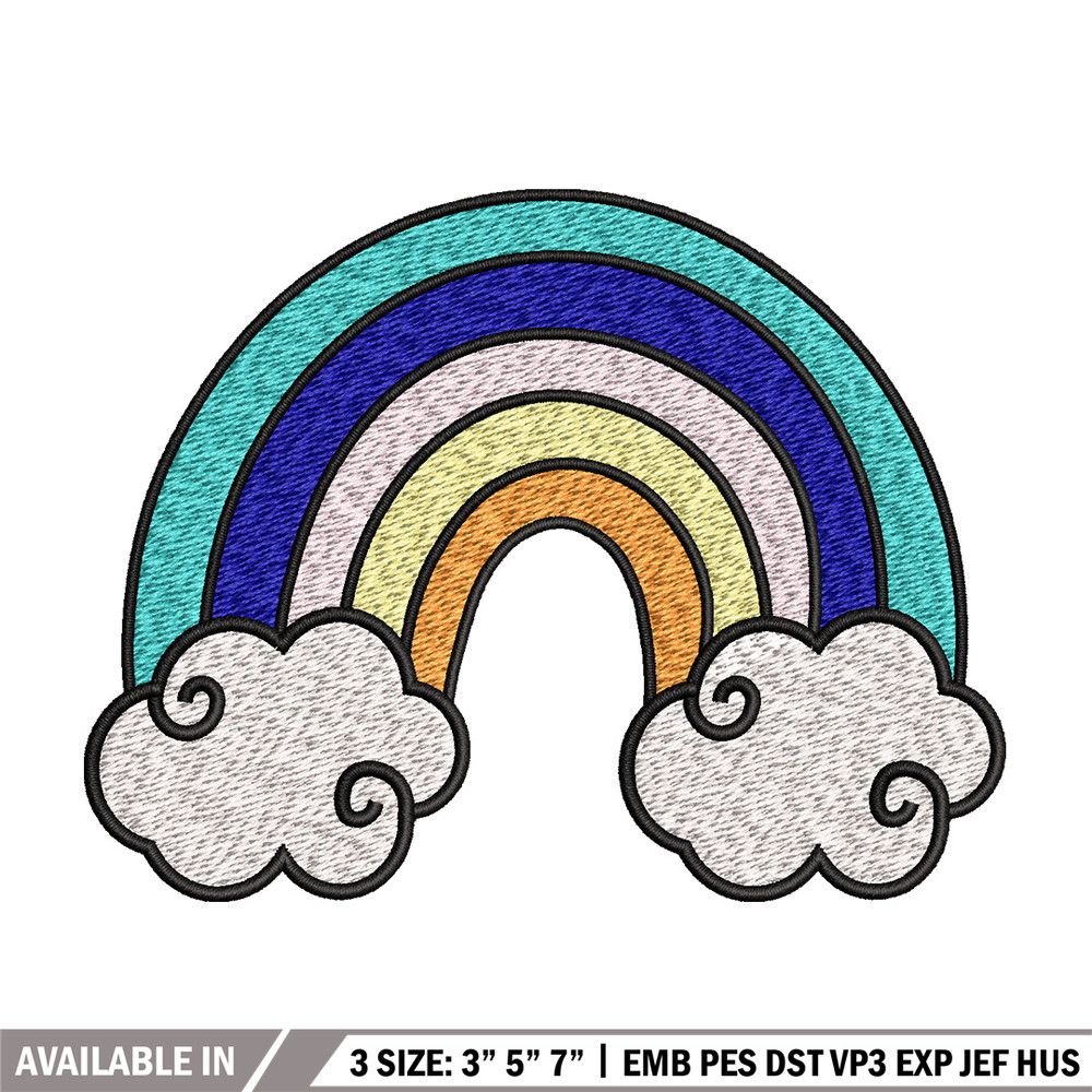 Rainbown cute embroidery design, Rainbown embroidery, Embroidery file, Embroidery shirt, Emb design, Digital download.jpg