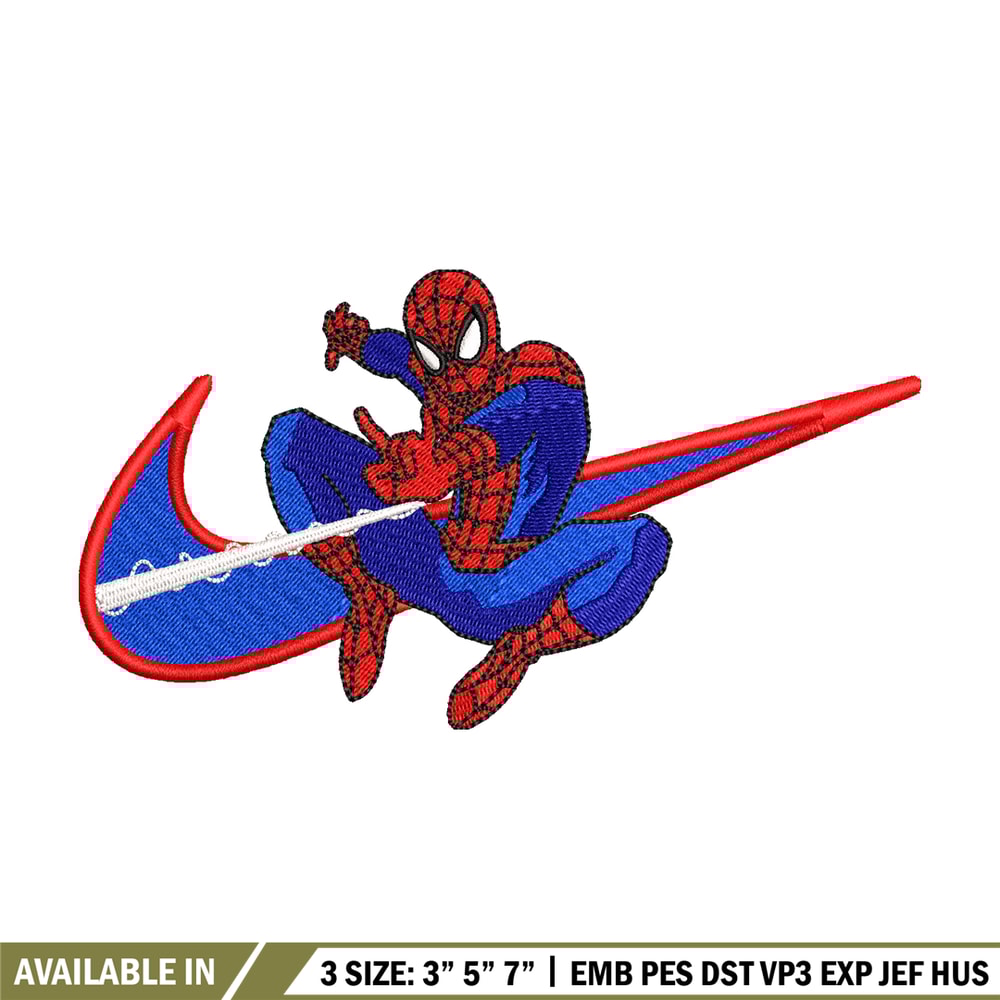 spaiderman Nike Logo embroidery design, spaiderman embroidery, Nike design, Logo shirt, digital download.jpg