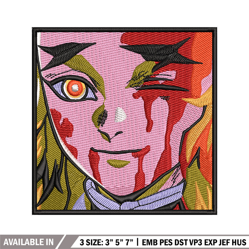 Rengoku face embroidery design, Rengoku embroidery, Anime design, Embroidery shirt, Embroidery file, Digital download.jpg