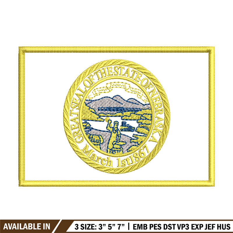 Seal Great Seal of the State of Nebraska Badge Logo embroidery design, logo embroidery, logo design, Instant download..jpg
