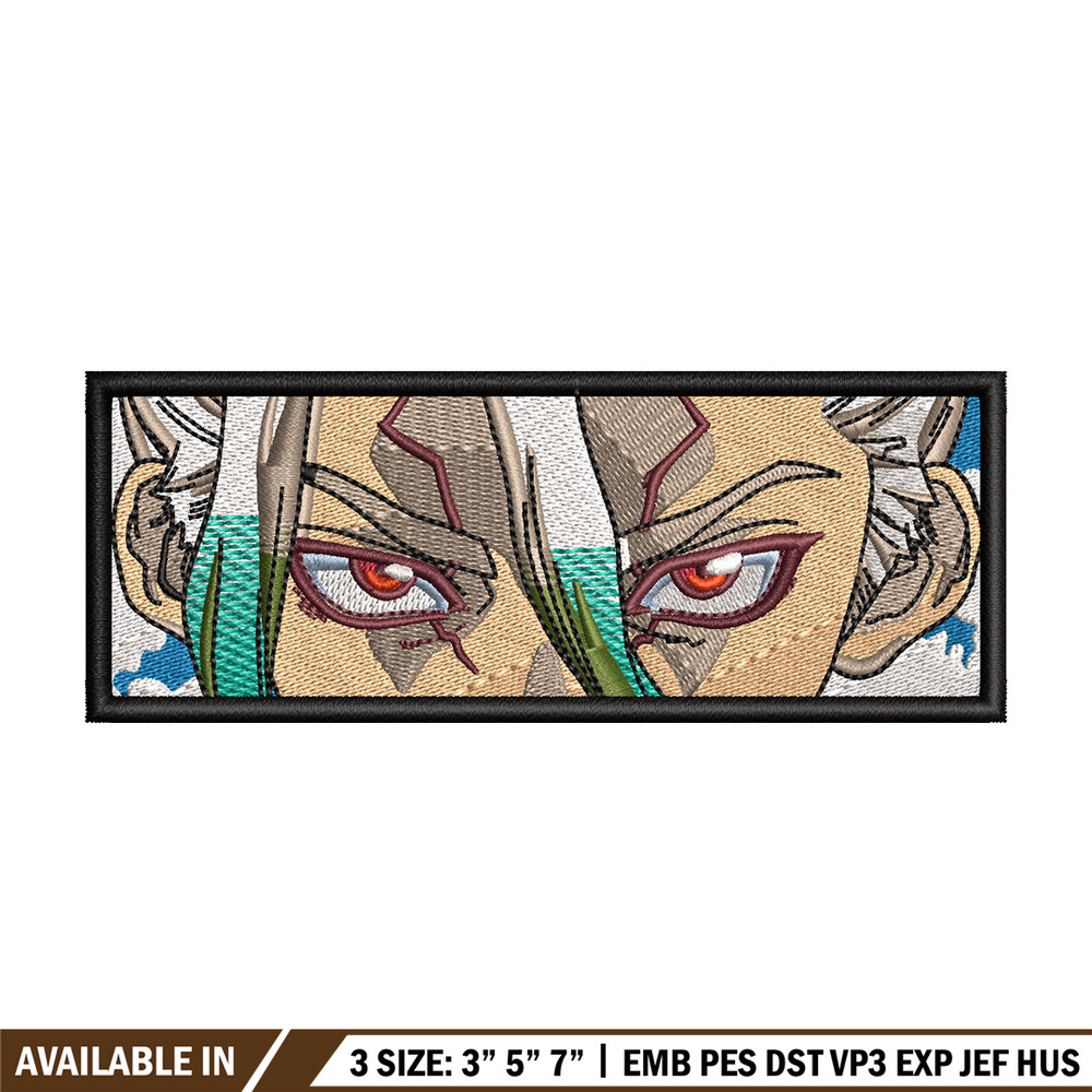 Senku eyes embroidery design, Dr stone embroidery, Anime design, Embroidery file, Embroidery shirt, Digital download.jpg