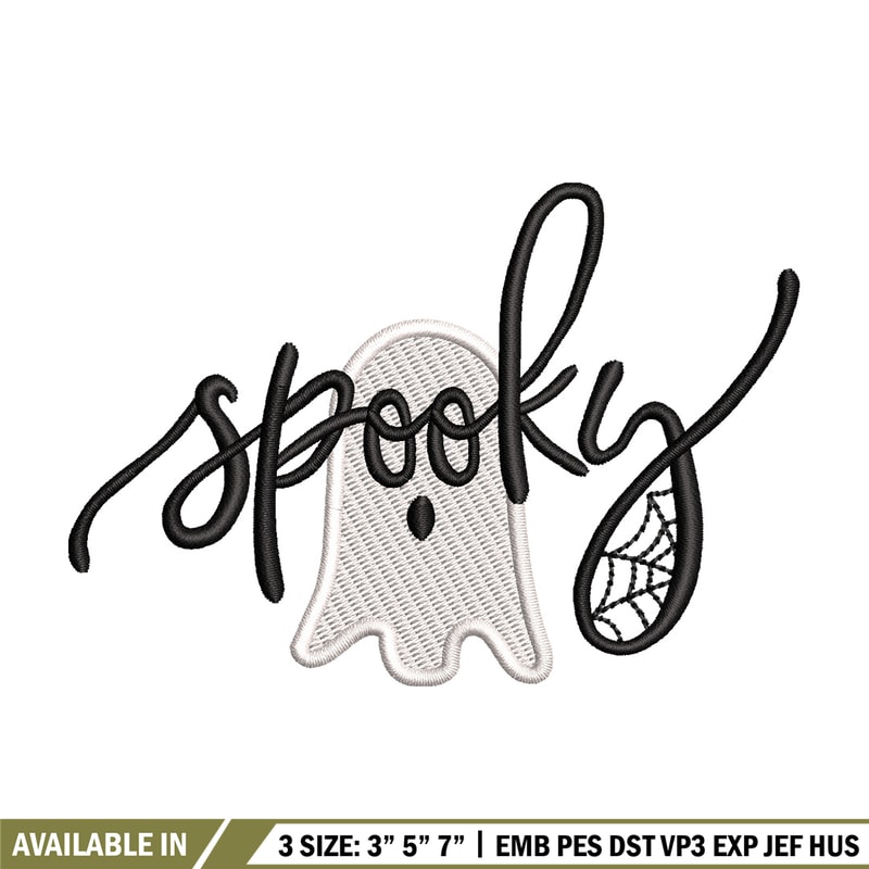 Spooky ghost embroidery design, Spooky embroidery, Emb design, Embroidery shirt, Embroidery file, Digital download.jpg