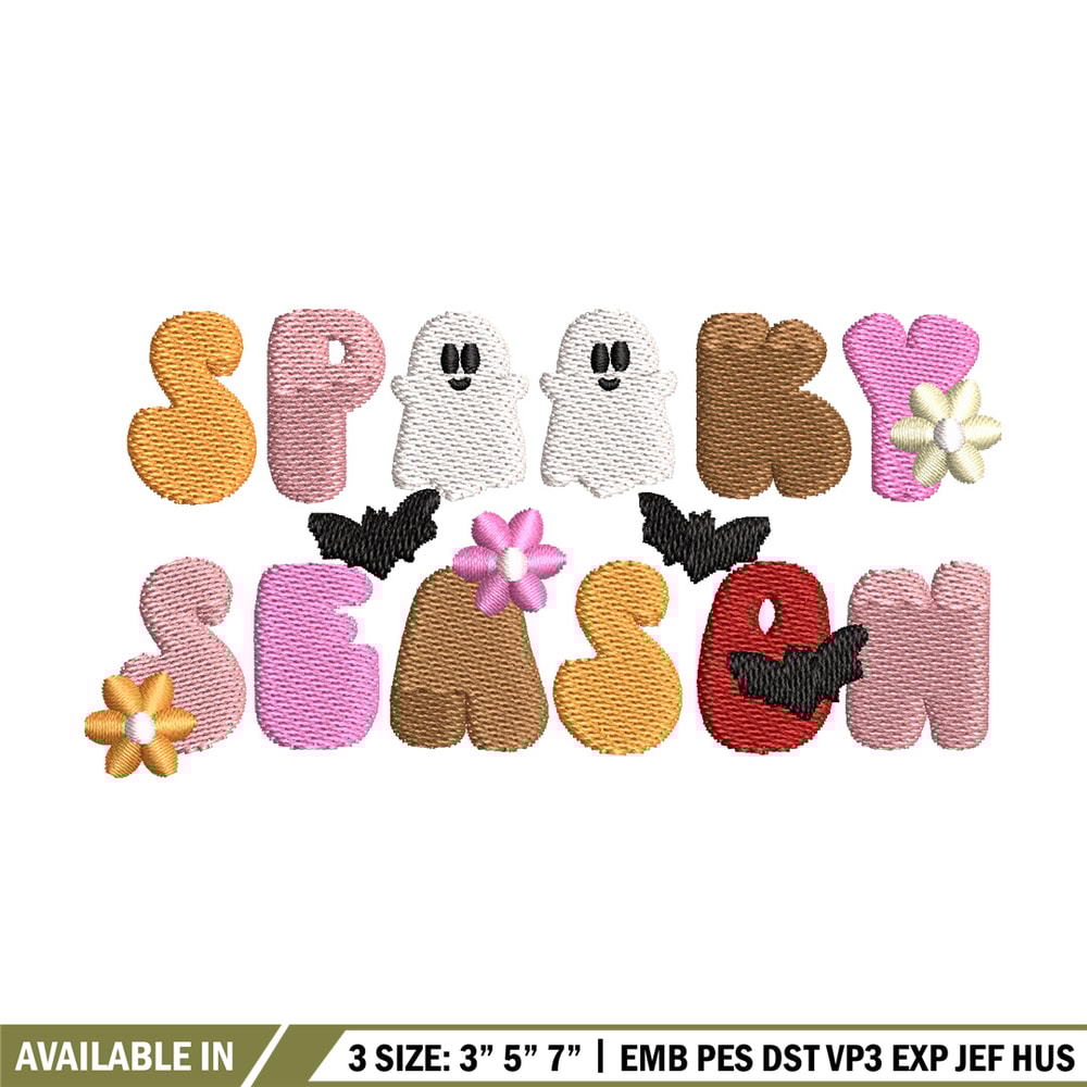 Spooky season embroidery design, Spooky embroidery, Embroidery file, Embroidery shirt, Emb design, Digital download.jpg