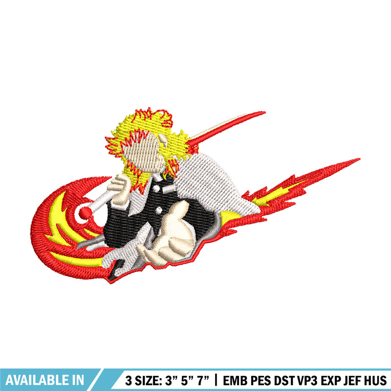 Rengoku Nike fire embroidery design, Kimetsu no Yaiba embroidery, embroidery file, anime design, Digital download.jpg