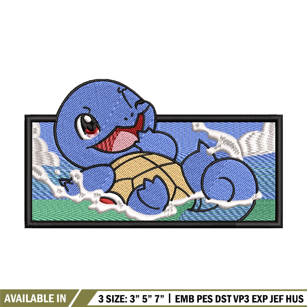 Squirtle embroidery design, Pokemon embroidery, embroidery file, anime design, anime shirt, Digital download.jpg