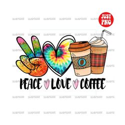 peace love coffee png, peace love coffee file sublimation or print for shirt, coffee tie dye leopard design clipart, dig