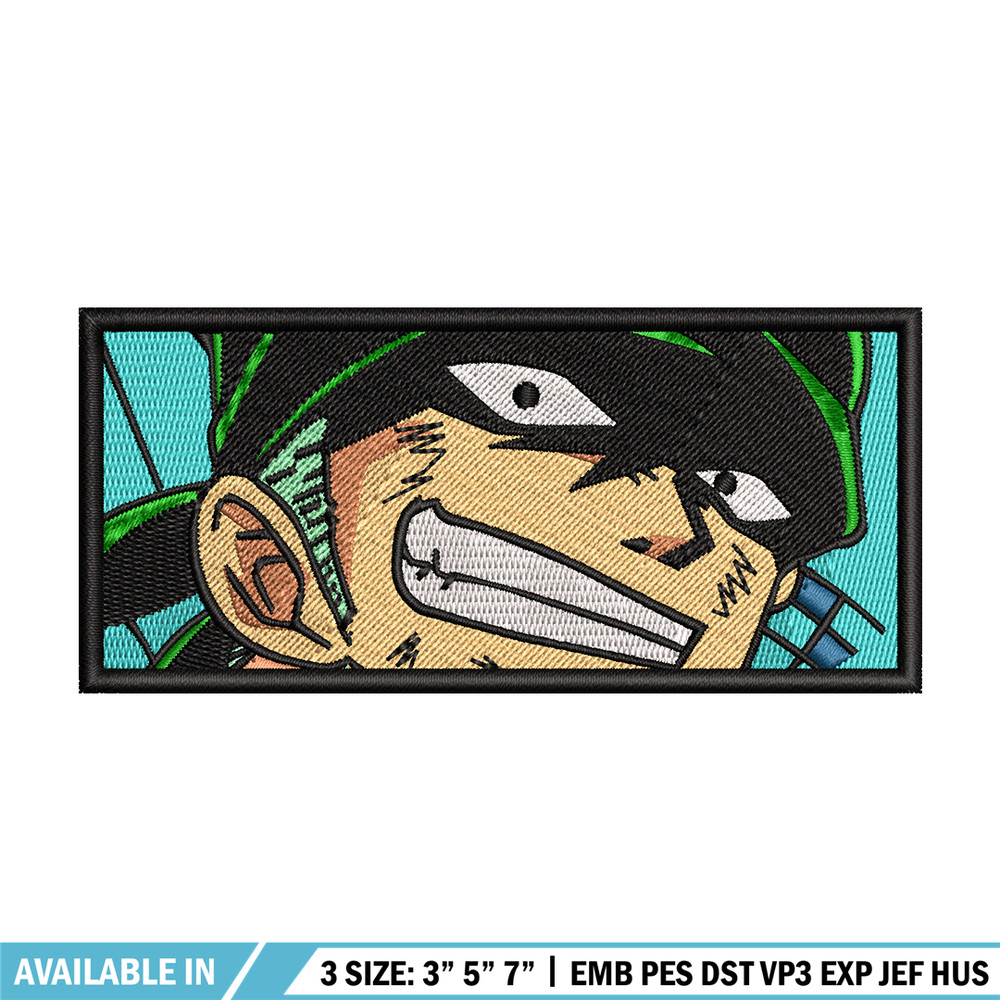 Roronoa Zoro smile embroidery design, One Piece embroidery, embroidery file, anime design, anime shirt, Digital download.jpg
