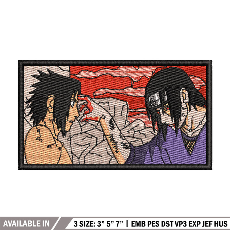 Sasuke vs itachi embroidery design, Naruto embroidery, Anime design, Embroidery shirt, Embroidery file, Digital download.jpg