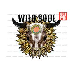 wild soul png, wild soul leopard sunflower, cow skull, western design file for sublimation or print, digital download