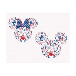 bundle fourth of july svg, mouse head svg, happy 4th of july svg, firework svg, america, american flag svg, independence