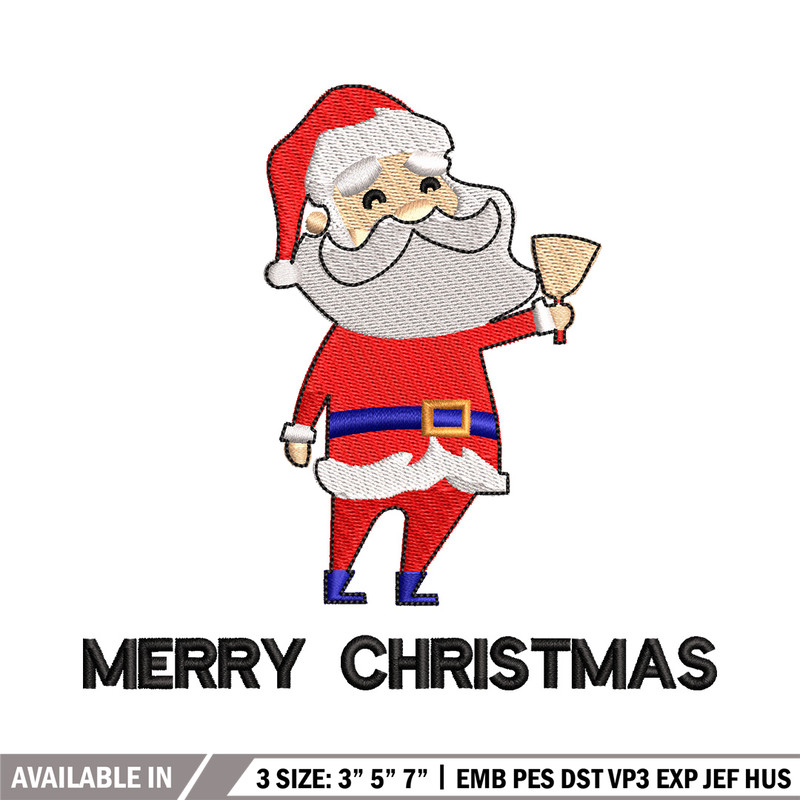 Satan ring bell embroidery design, Chrismas embroidery, Emb design, Embroidery shirt, Embroidery file, Digital download.jpg