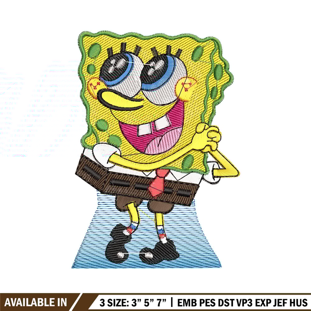 Spongebob embroidery design, Spongebob embroidery, Anime design, Embroidery shirt, Embroidery file,Digital download.jpg