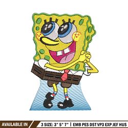 spongebob embroidery design, spongebob embroidery, anime design, embroidery shirt, embroidery file,digital download