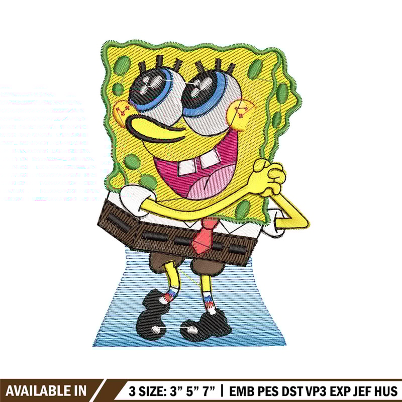 Spongebob embroidery design, Spongebob embroidery, Anime design, Embroidery shirt, Embroidery file,Digital download.jpg