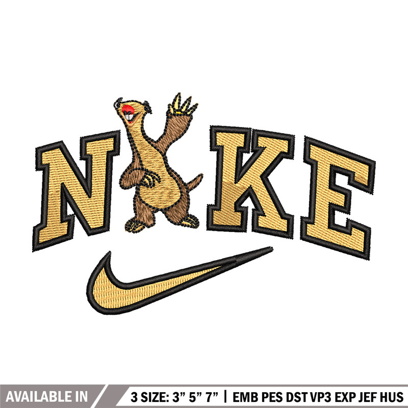 Sid x nike embroidery design, Ice age embroidery, Embroidery file, Embroidery shirt, Nike design, Digital download.jpg