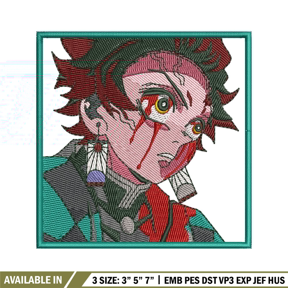 Tanjiro green embroidery design, Tanjiro embroidery, Anime design, Embroidery shirt, Embroidery file, Digital download.jpg