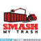Smash My Trash logo embroidery design, logo embroidery, logo design, logo shirt, Embroidery shirt, Instant download.jpg