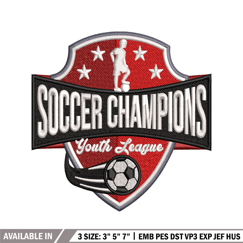 Soccer champions embroidery design, football embroidery, logo design, embroidery file, logo shirt, Digital download..jpg