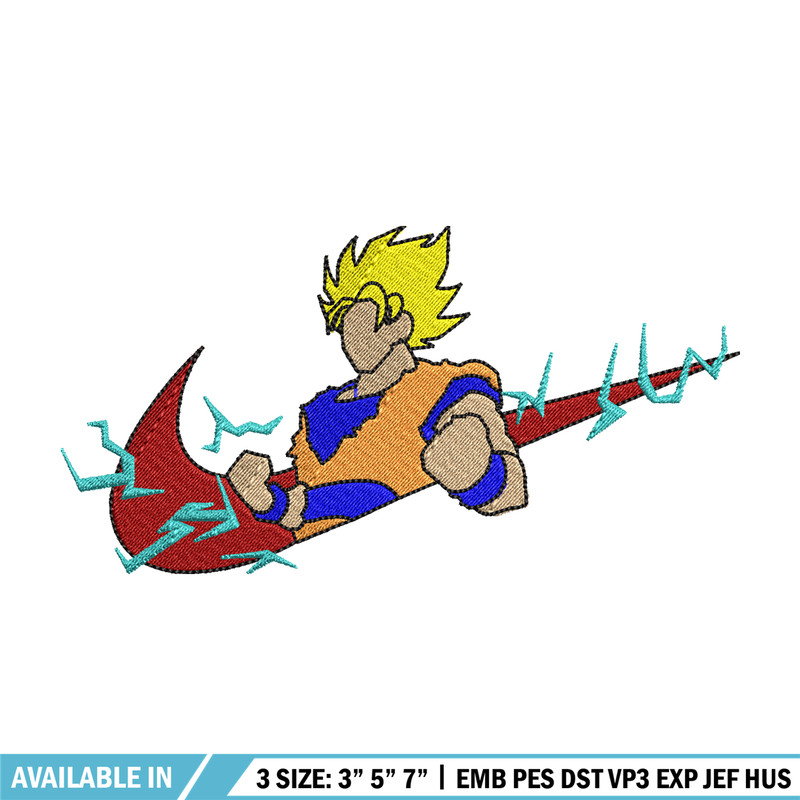 Songoku nike embroidery design, Dragon ball embroidery, Nike design, anime design, anime shirt, Digital download.jpg