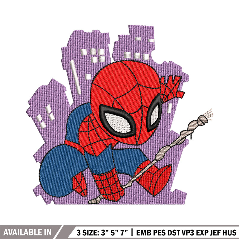 Spaiderman chibi logo embroidery design, Spaiderman chibi embroidery, Embroidery shirt, logo design, Instant download.jpg