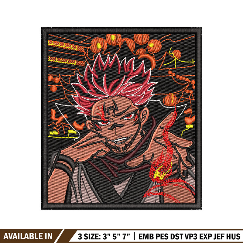 Sukuna frame embroidery design, Sukuna embroidery, Embroidery shirt, Embroidery file, Anime design, Digital download.jpg
