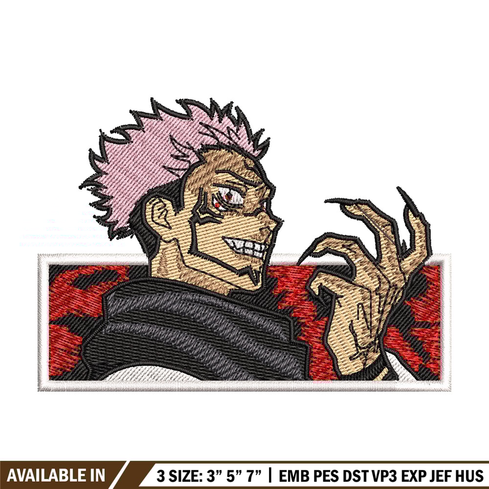 Sukuna red embroidery design, Sukuna embroidery, Embroidery shirt, Embroidery file, Anime design, Digital download.jpg