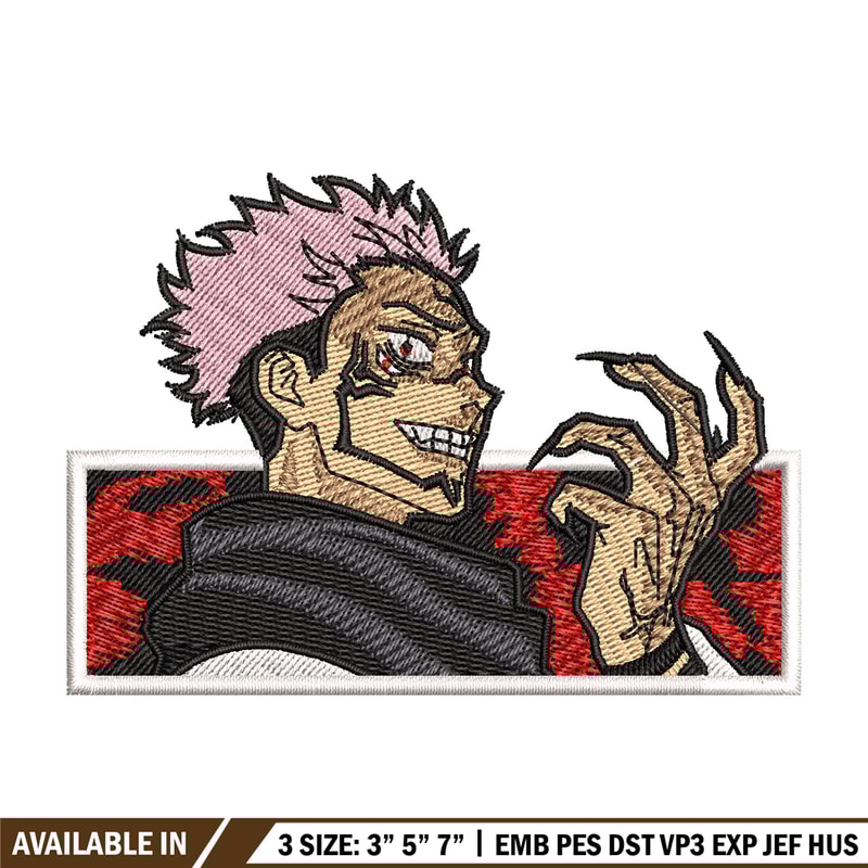 Sukuna red embroidery design, Sukuna embroidery, Embroidery shirt, Embroidery file, Anime design, Digital download.jpg