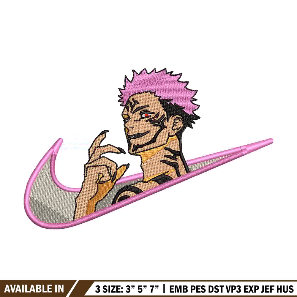 Sukuna smile Nike embroidery design, Jujutsu kaisen embroidery, Nike design, anime design, logo shirt, Digital download.jpg