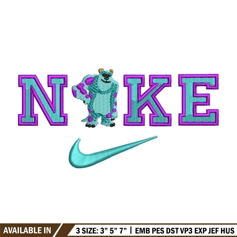 Sullivan x nike embroidery design, Disney embroidery, Embroidery file, Embroidery shirt, Nike design, Digital download.jpg