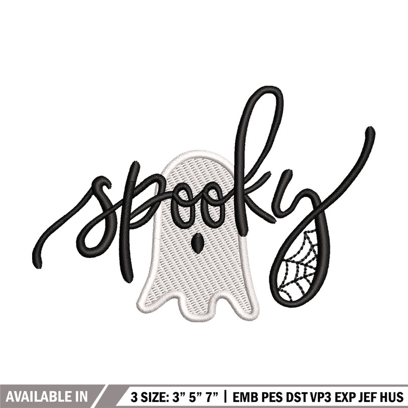 Spooky ghost embroidery design, Spooky embroidery, Emb design, Embroidery shirt, Embroidery file, Digital download.jpg