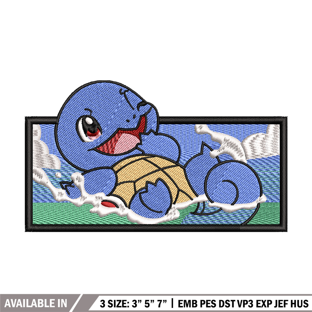Squirtle embroidery design, Pokemon embroidery, embroidery file, anime design, anime shirt, Digital download.jpg