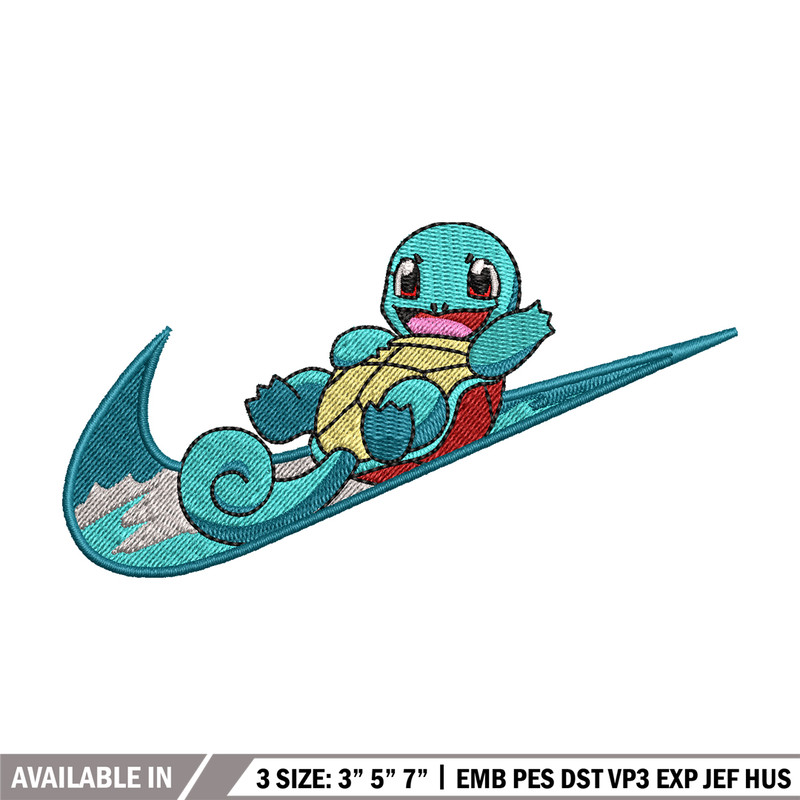 Squirtle Nike embroidery design, Pokemon embroidery, embroidery file, anime design, anime shirt, Digital download.jpg