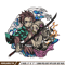 Tanjiro and Nezuko embroidery design, Kimetsu no Yaiba embroidery, logo design, anime design,  Digital download.jpg