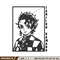 Tanjiro black embroidery design, Tanjiro embroidery, Embroidery shirt, Embroidery file, Anime design, Digital download.jpg