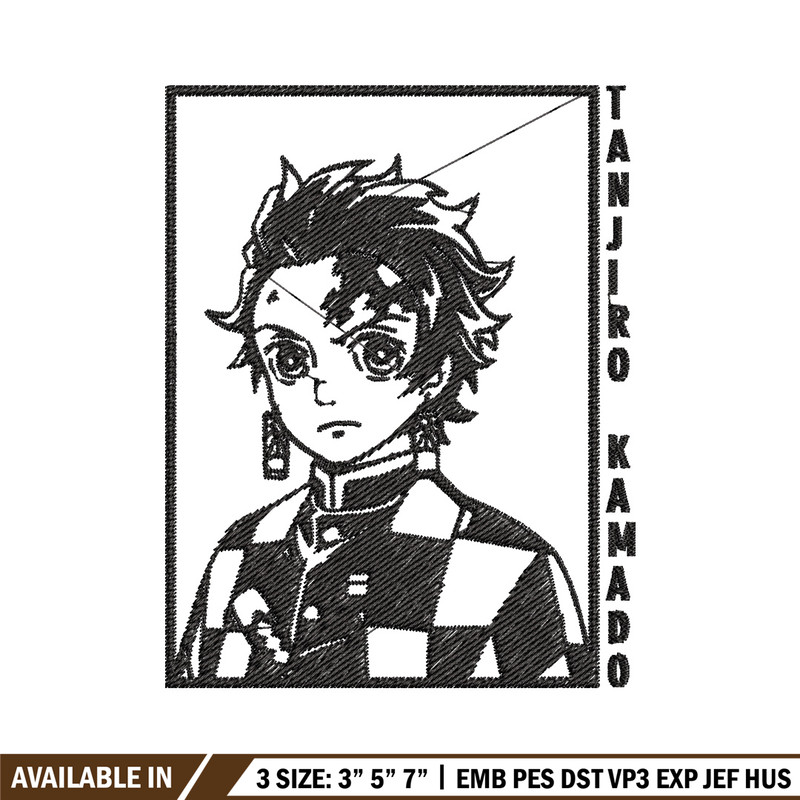 Tanjiro black embroidery design, Tanjiro embroidery, Embroidery shirt, Embroidery file, Anime design, Digital download.jpg