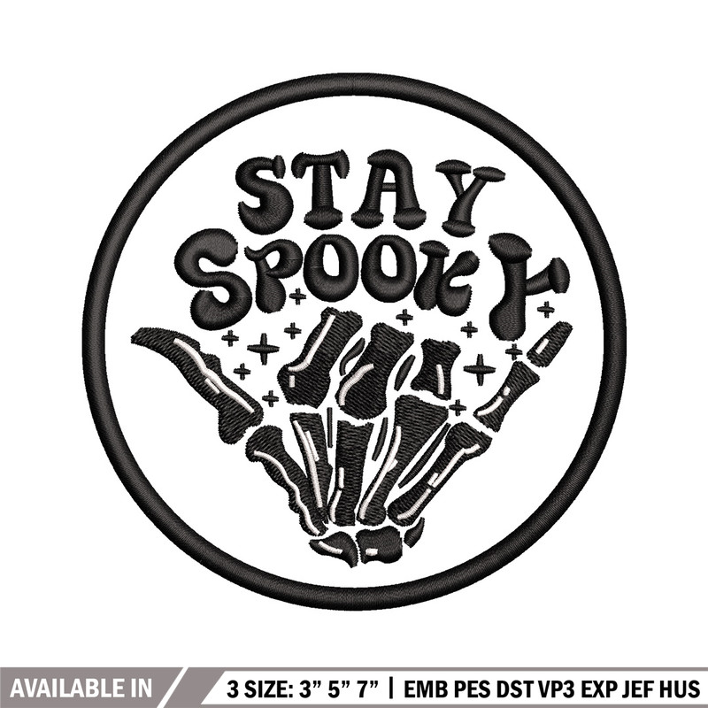 Stay spooky embroidery design, Spooky embroidery, Emb design, Embroidery shirt, Embroidery file, Digital download.jpg