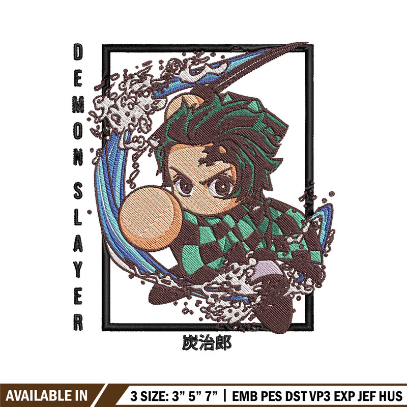 Tanjiro chibi embroidery design, Tanjiro embroidery, Embroidery shirt, Embroidery file, Anime design, Digital download.jpg