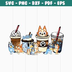 mama blue dog coffee png, blue mom coffee png, mothers day png, family dog cartoon png, blue mom png, iced coffee png, d