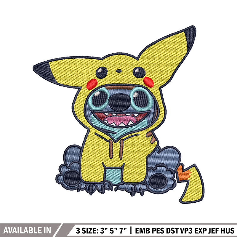 Stitch Pikachu logo embroidery design, Stitch Pikachu embroidery, Embroidery shirt, logo design, Instant download.jpg