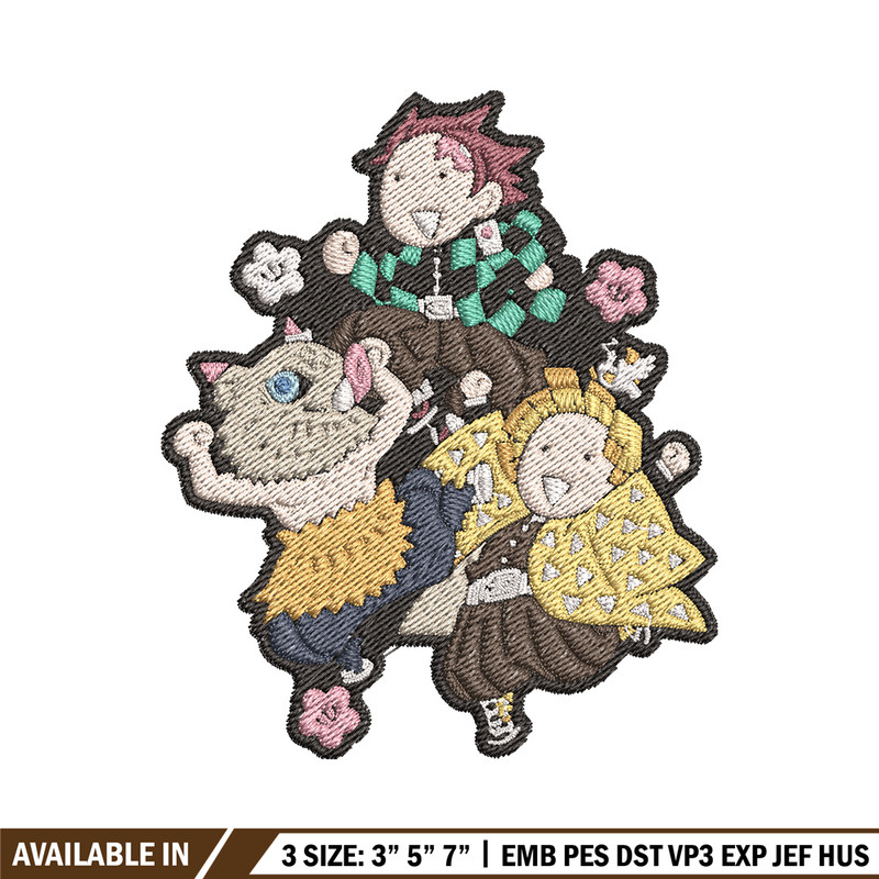 Tanjiro friends embroidery design, Tanjiro embroidery, Embroidery shirt, Embroidery file, Anime design, Digital download.jpg