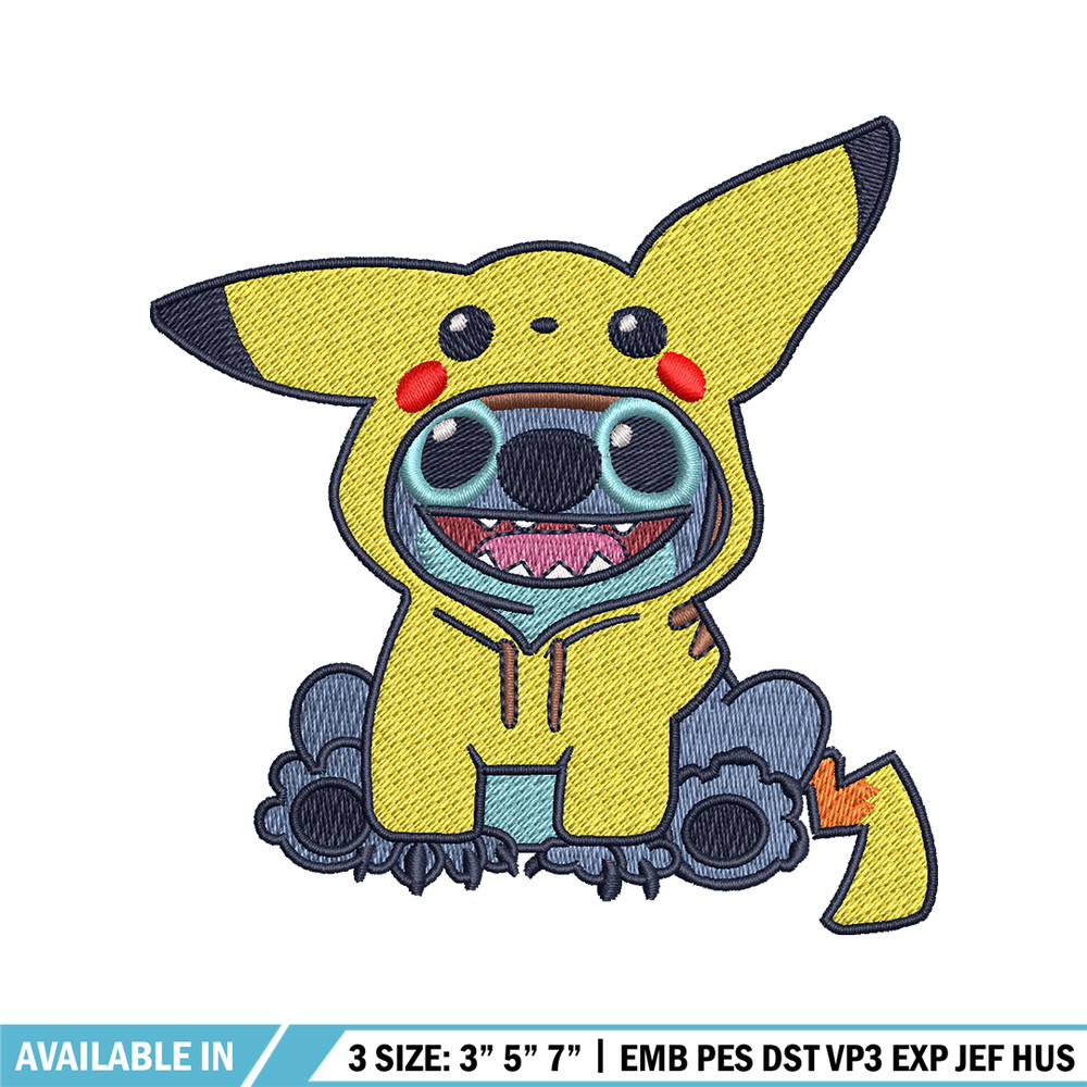 Stitch Pikachu logo embroidery design, Stitch Pikachu embroidery, Embroidery shirt, logo design, Instant download.jpg