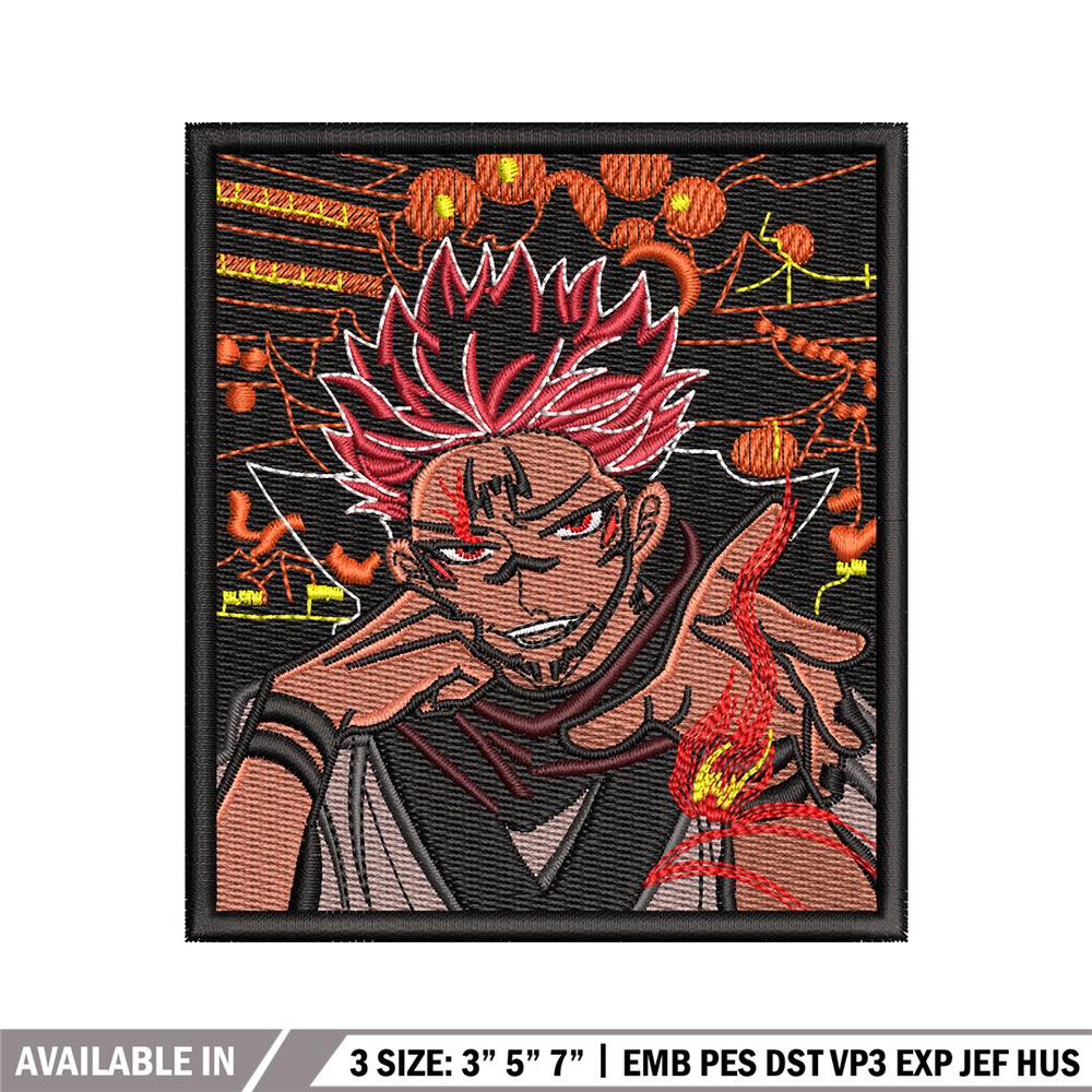 Sukuna frame embroidery design, Sukuna embroidery, Embroidery shirt, Embroidery file, Anime design, Digital download.jpg