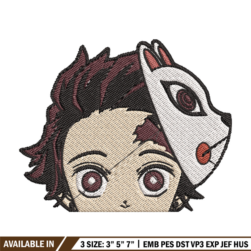 Tanjiro mask embroidery design, Tanjiro embroidery, Anime design, Embroidery shirt, Embroidery file,Digital download.jpg
