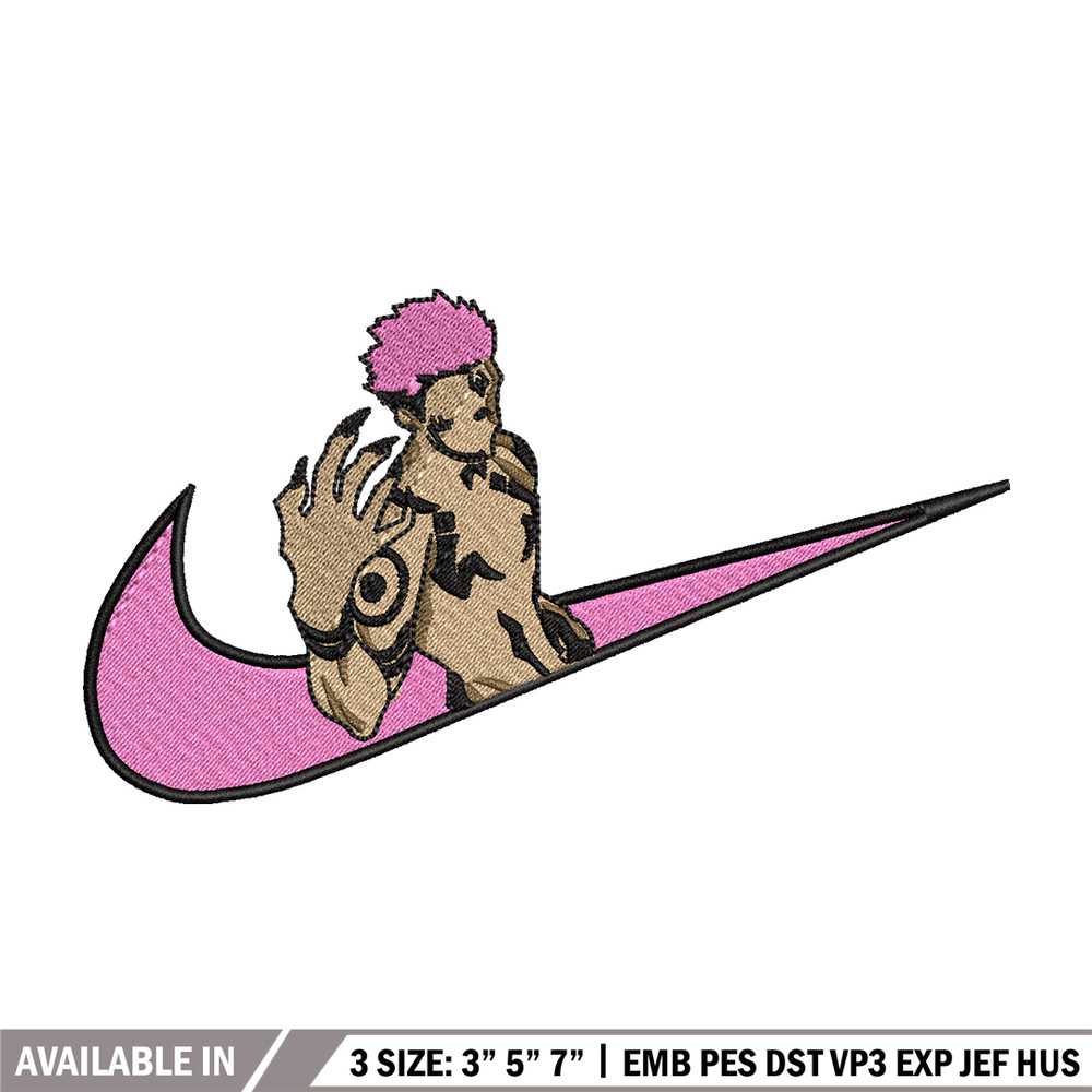 Sukuna Nike embroidery design, Jujutsu kaisen embroidery, Nike design, anime design, anime shirt, Digital download.jpg